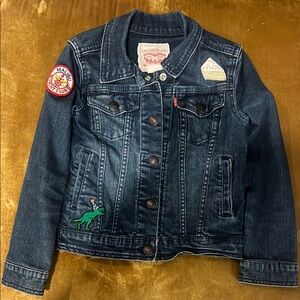 Levi's Kids Denim Jacket - Dark Blue with custom patches. Like new. Size 5-6 yrs